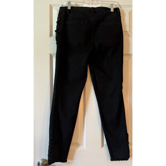 Sofia Vergara Jeans Rosa Highrise Curvy Skinny Ankle Jeans Distressed Black Sz 8 - Picture 4 of 7